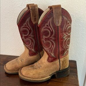 Old West Brown and Orange Cowboy Boots